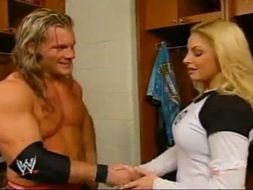 Chris Jericho, Trish Stratus and Christian backstage