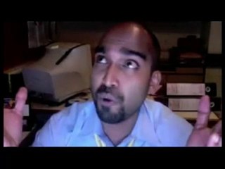 frustrated IT guy sings in office