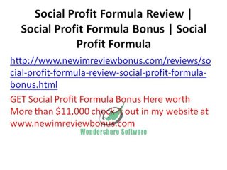 Social Profit Formula