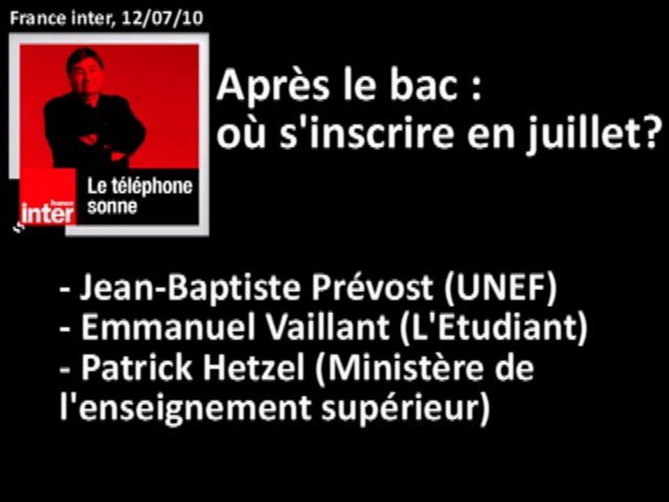 Après le bac: où s'inscrire en juillet?