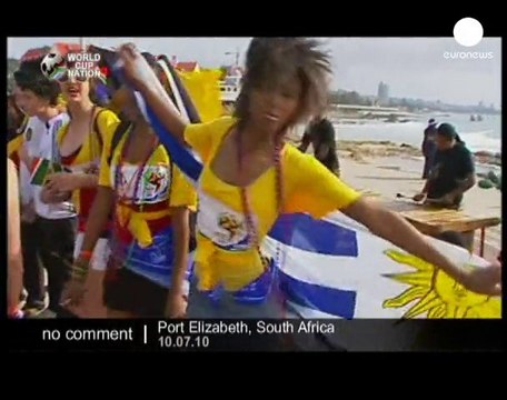 World Cup: German and Uruguay supporters - no comment