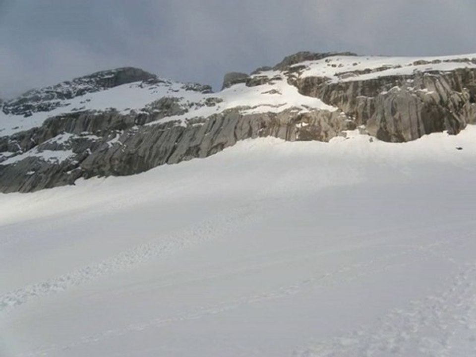 Montée du Cilindro enneigé