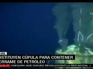 Sustituyen contenedor del derrame en plataforma de British P