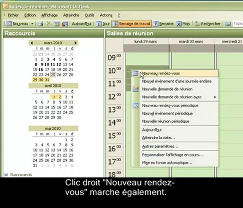 Réservation de salles de réunion sur Outlook