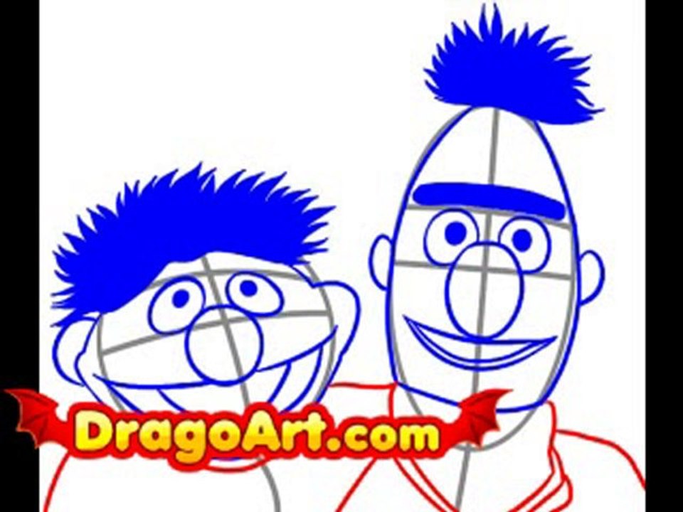 How to draw Bert and Ernie, step by step