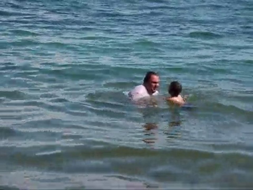 Allan et papa au lac léman