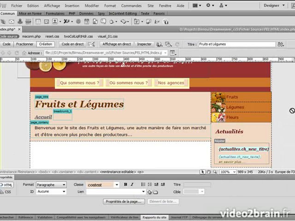 Dreamweaver CS5 : Orthographe et dictionnaire