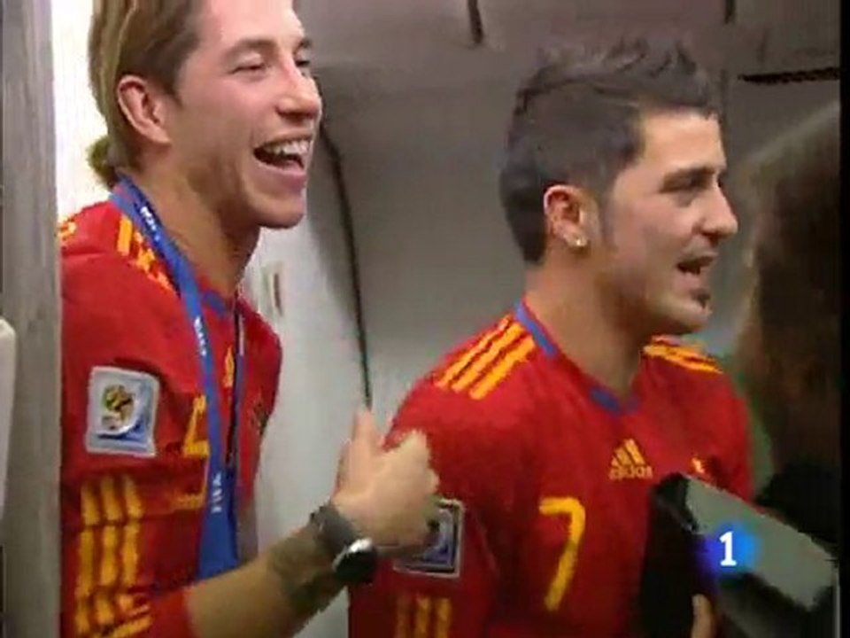 La selección en el avión de vuelta