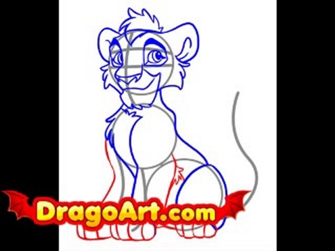 How to draw Kovu, step by step