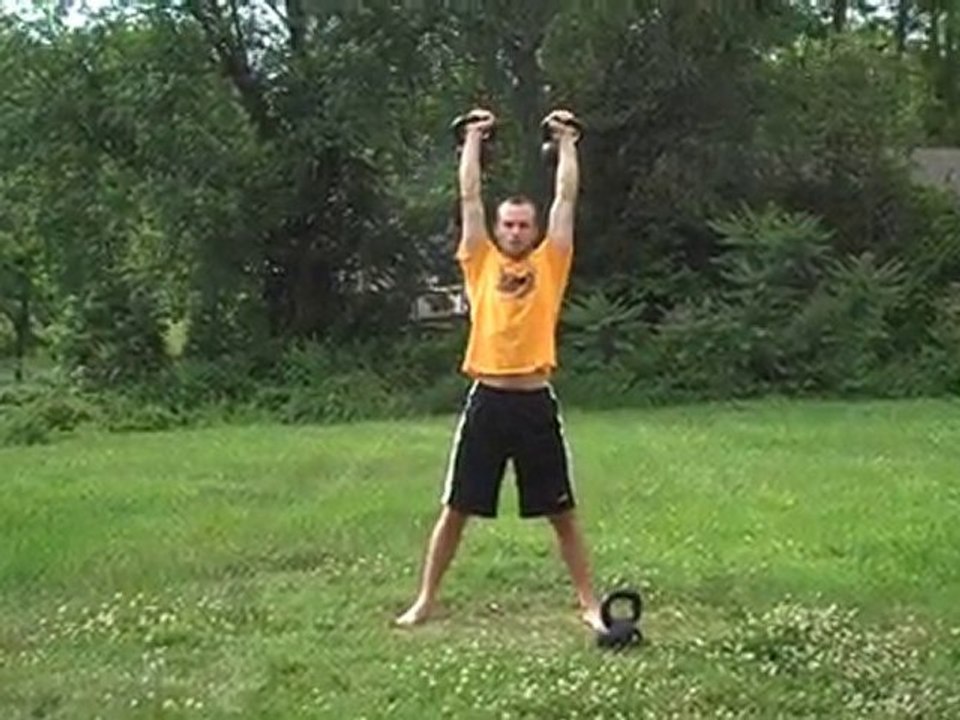Double Kettlebell Snatch w/ Overhead Squat, 16 kg Kettlebell
