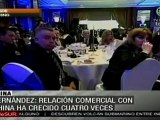 Fernández: Relación comercial con China ha crecido 4 veces