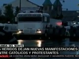 Enfrentamientos entre manifestantes católicos y protestante