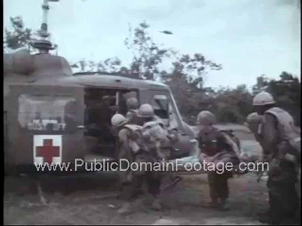 Vietnam Medic Chopper Picking Up Injured Soldier  Footage