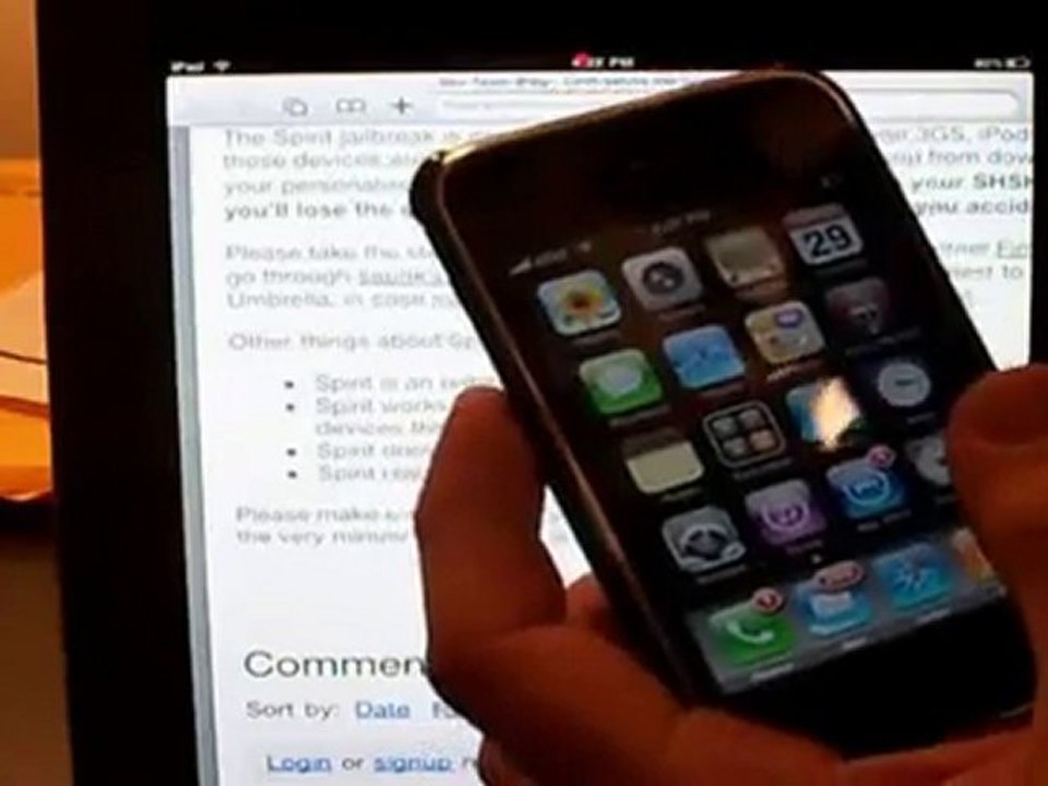 Spirit Jailbreak 3.1.3/3.1.2/3.2 iPad iPhone iPod Touch!