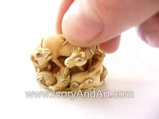 Mammoth Ivory Netsuke The Zodiac - Horse Year