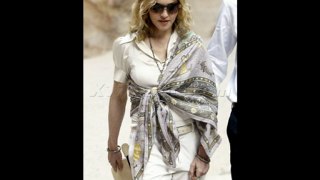 Madonna Wearing Printed Scarf