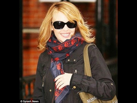 Kylie Minoque Wearing Printed Scarf