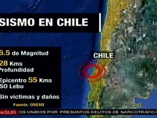 Sismo de 6.5 sacude centro y sur de Chile