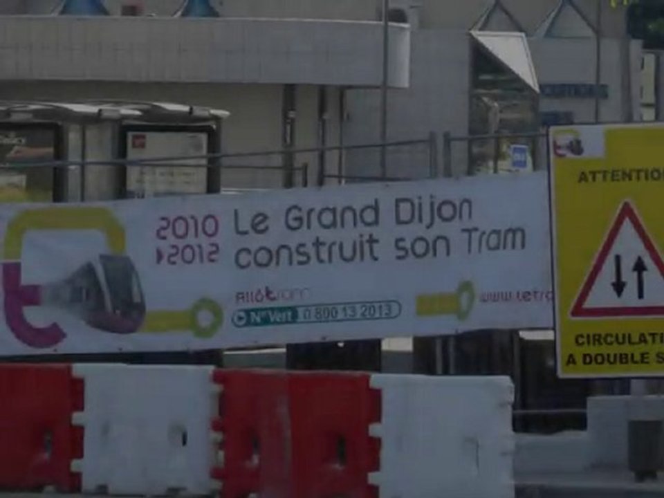 Tramway Dijon  travaux d'aménagement