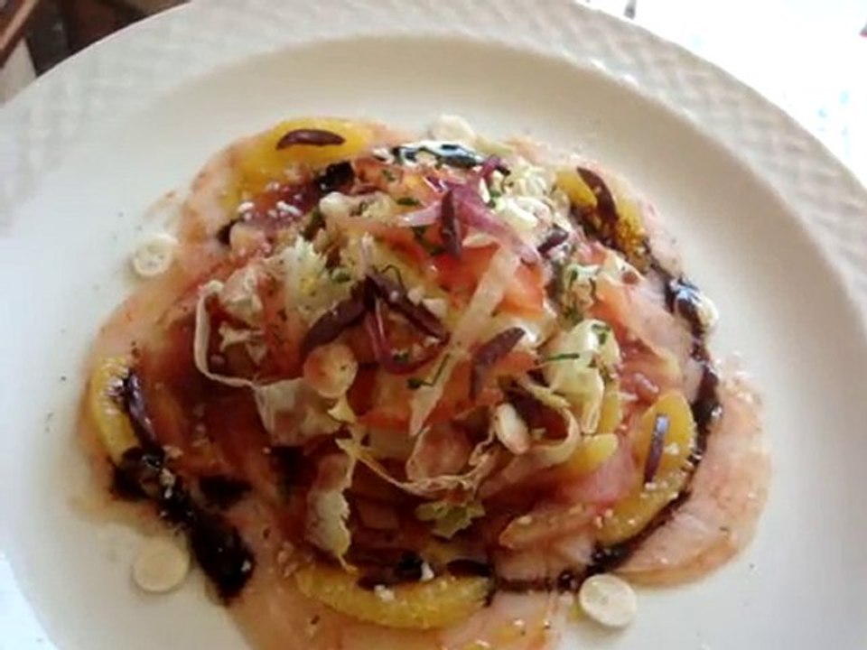 Carpacio de Camarão Defumado Chefe Jorge Monti de Valsassina