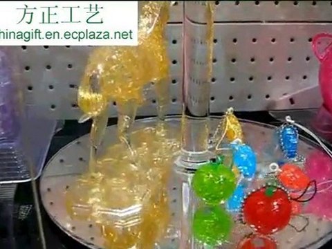 3D crystal puzzle phone strap/key chains