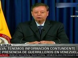 Colombia dice tener puebas de supuesta presencia de FARC y E