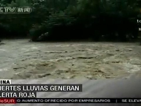 Fuertes lluvias genera alerta roja en China