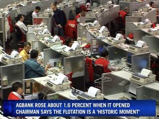 AgBank shares open higher at Hong Kong debut