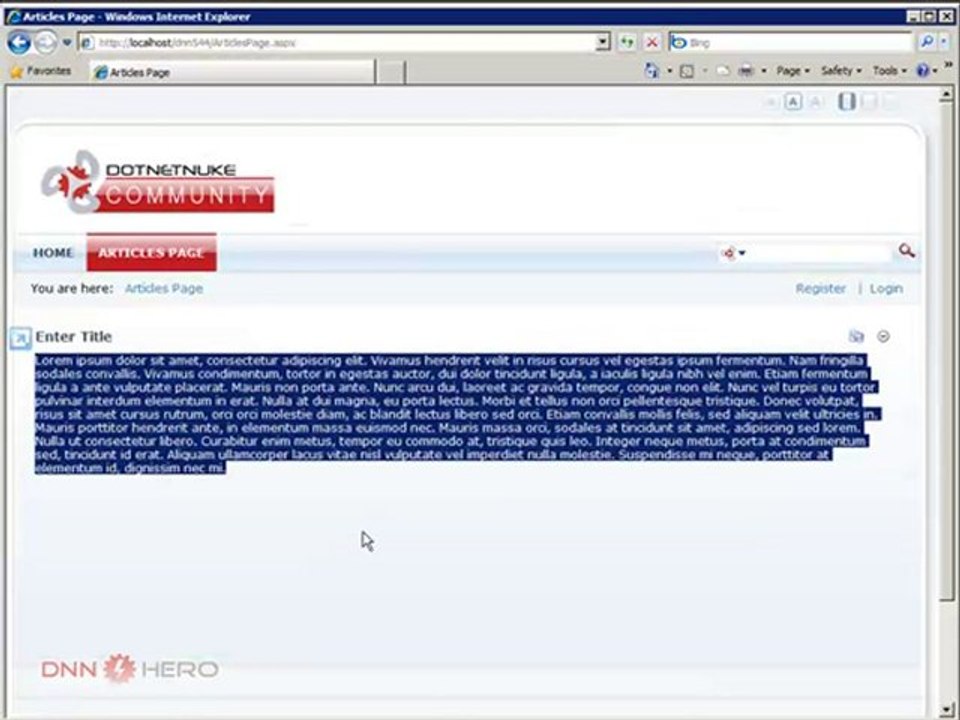 DotNetNuke Tutorial, Workflow feature
