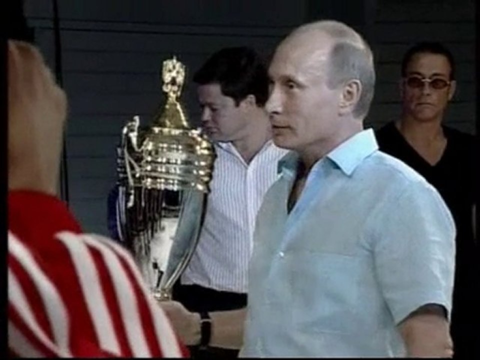 Putin attends bare knuckle fight with Van Damme