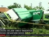 Lluvias dejan 5 muertos y 8 desaparecidos en Japón