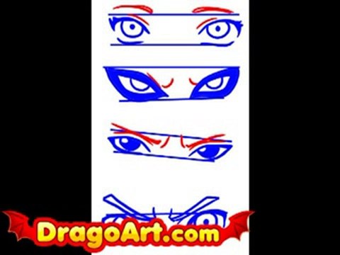 How to draw Naruto eyes, step by step