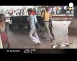 Train passengers protest in Patna City in India - no comment