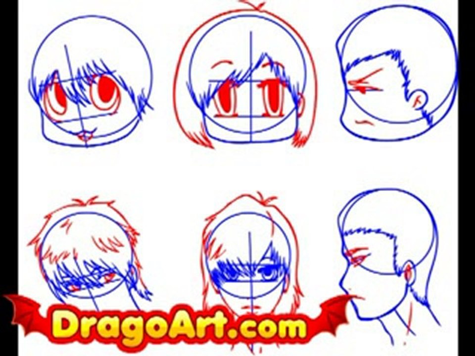 How to draw chibi faces, step by step video Dailymotion