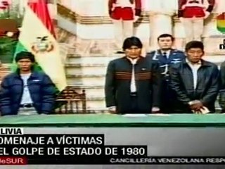Homenaje en Bolivia a víctimas del golpe de Estado de 1980