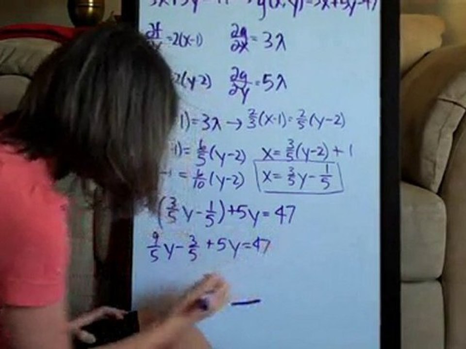 Lagrange Multipliers- Example 3 Part 2 of 3