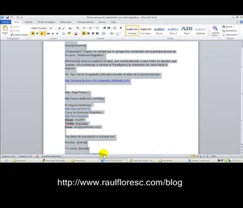 Como formatear  texto para usar en  Autoresponder