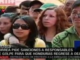 Honduras no debe retornar a la OEA hasta sancionar violacion