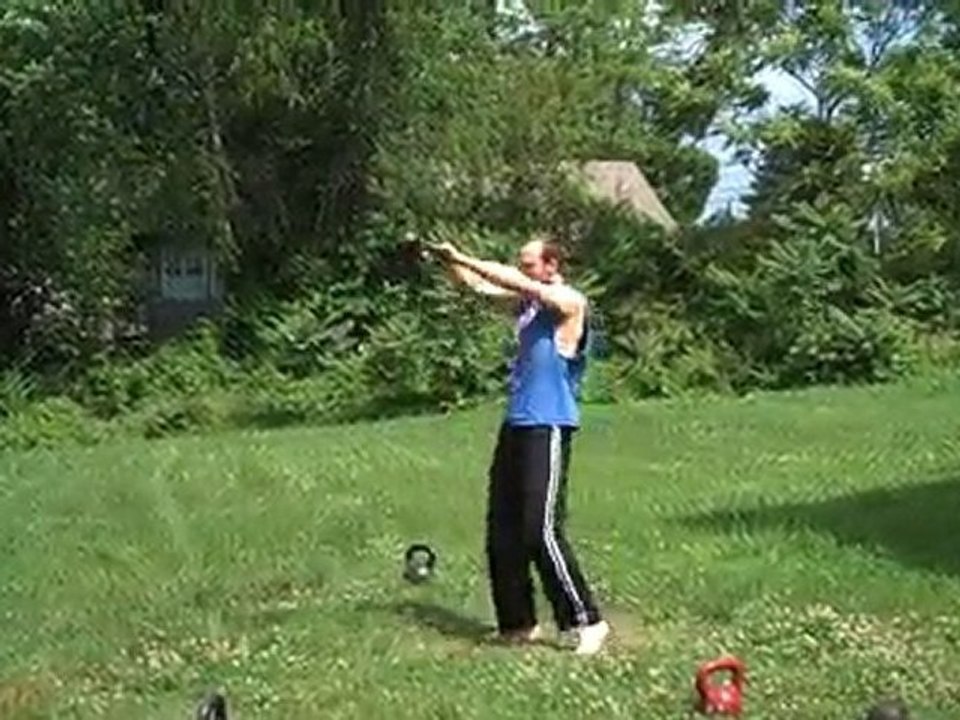 Kettlebell Swing: Overhead Kettlebell Swings with Lunge