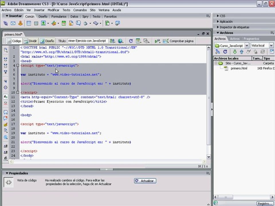 Uso de Eventos y Funciones en JavaScript - Parte 1/2