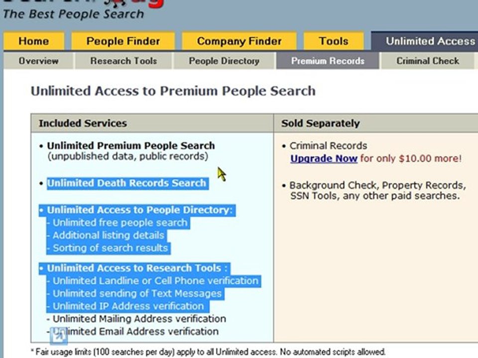 SearchBug Unlimited People Search