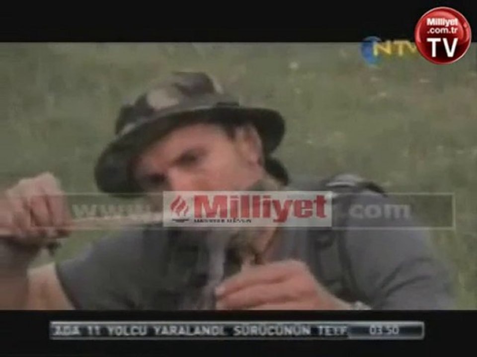 NTV Sunucusu Yılan ve Kurbağa Yedi