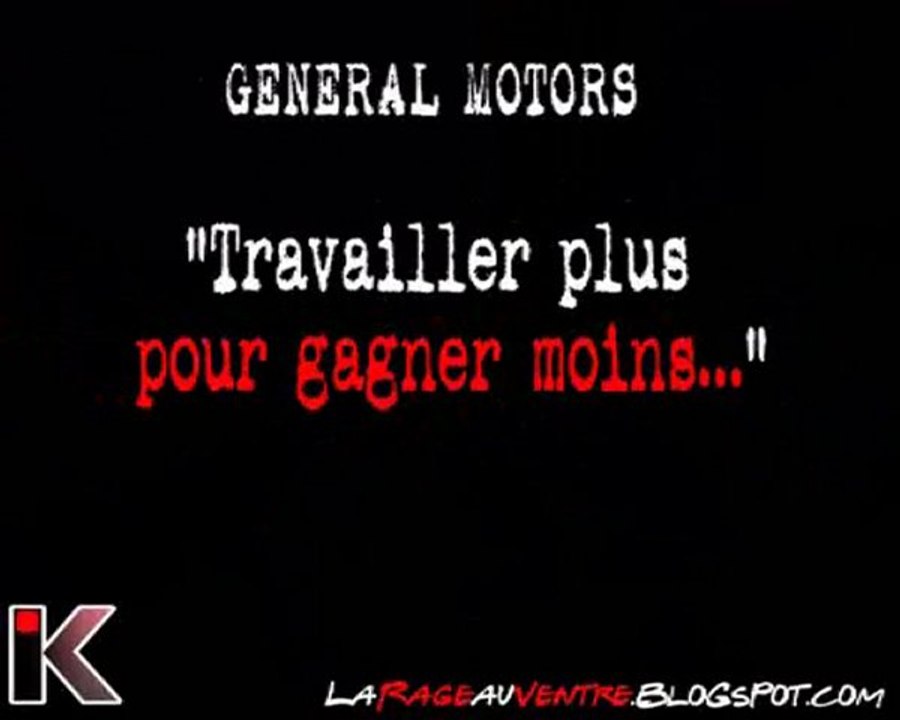 General Motors : "Travailler plus et gagner moins..."