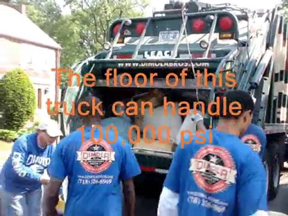 Garbage truck crushing 12 rooms of household items