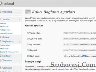 Wordpress Kalıcı bağlantı yapısı www.seohocasi.com