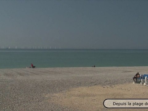 Point de vue depuis la plage du Tréport