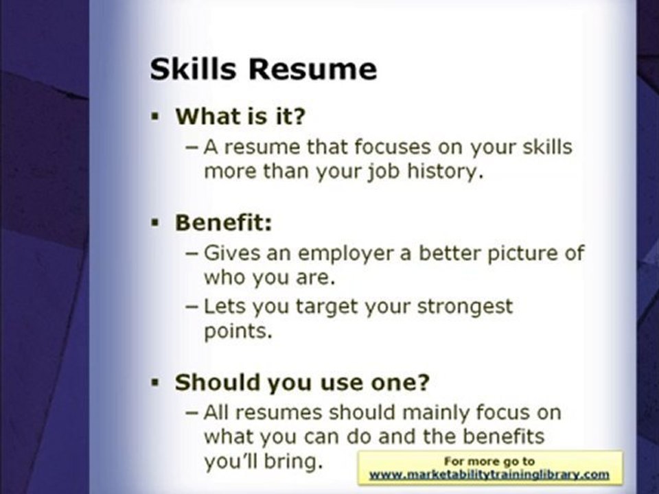 How to write a skills resume