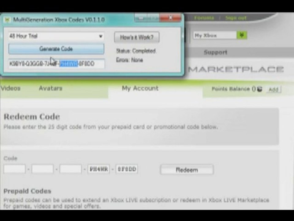Generate MS Points & XBL Codes FREE