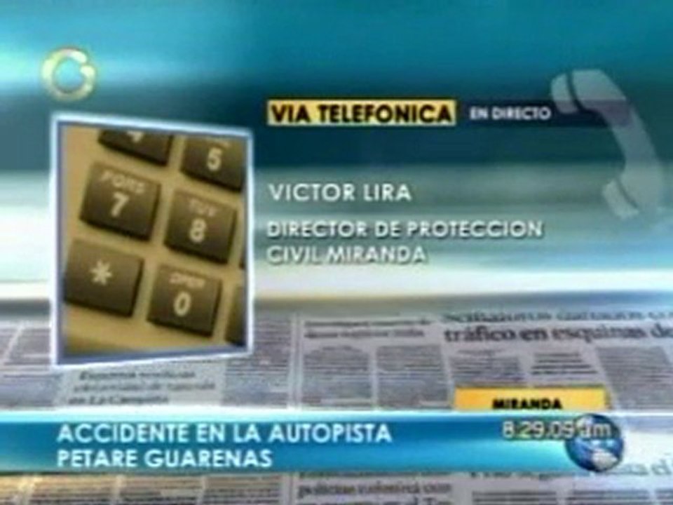 Accidente en la autopista de Guarenas