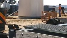 Montage d'une éolienne Juvent à Mont-Soleil en 2004